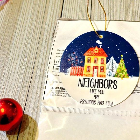 Source Unknown Other - Neighbors Ornament - Blue and White